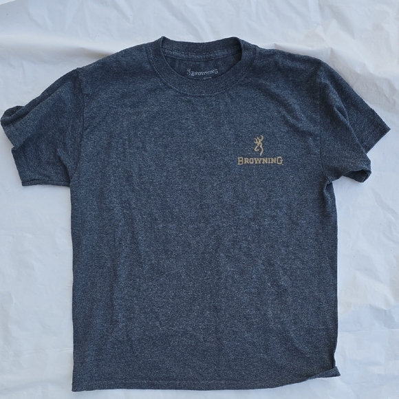 Browning Other - Browning Boy's Heather Charcoal Logo Crew Neck T-Shirt